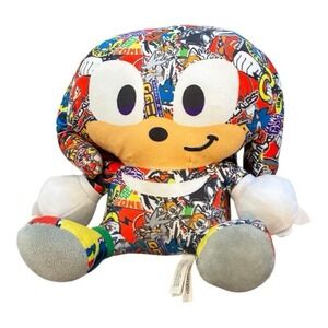 Toy Factory Stickerbomb Big Head‎ Sonic The Hedgehog Knuckles Plush Doll 9"